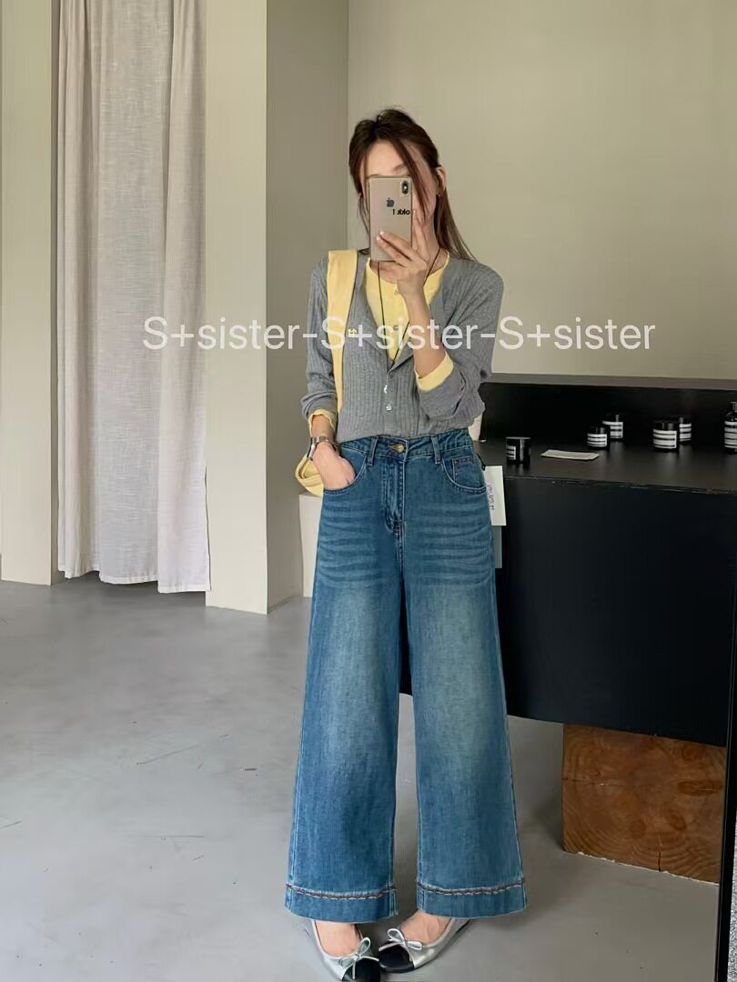 S+sister家19377#直筒裤 牛仔蓝 30-40码图片