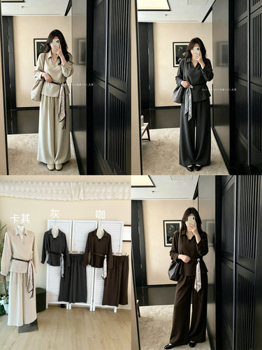 DAY家5075#老钱套装 灰  卡其  咖 XL  2XL  3XL