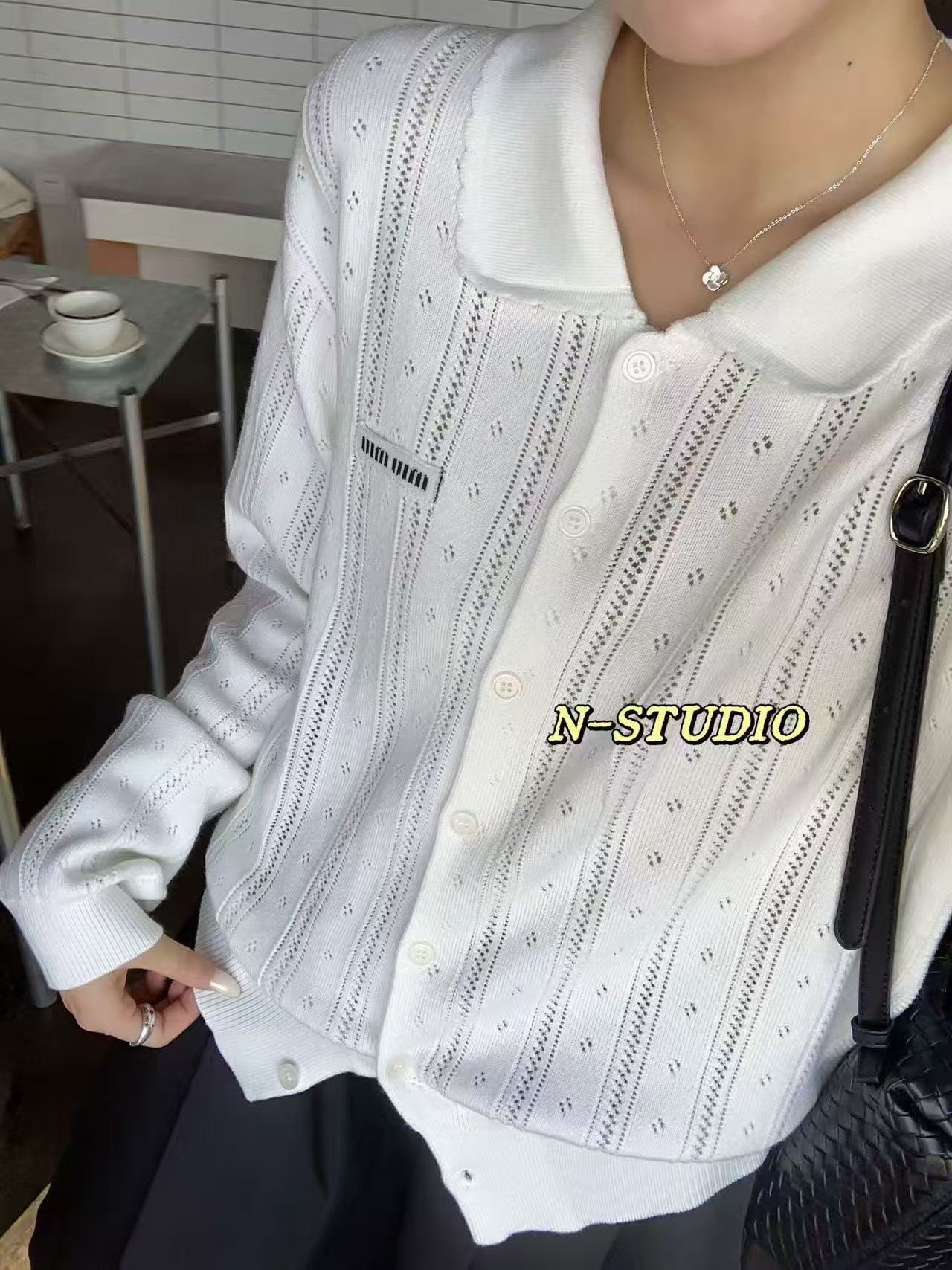 N家M735#针织衫 —白色、黑色 M、L、XL图片