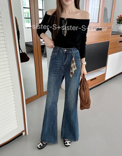 S+sister家19322#微喇牛仔裤 复古蓝 30-40码