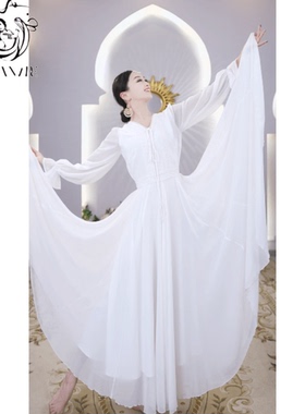 A6110依曼异域风情连衣裙印度舞服纱丽大摆民族风夏季新款跳舞裙