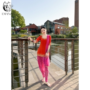 印度 套装 依曼之舞P2666异域风情舞服新疆跳舞服女装 气质修身