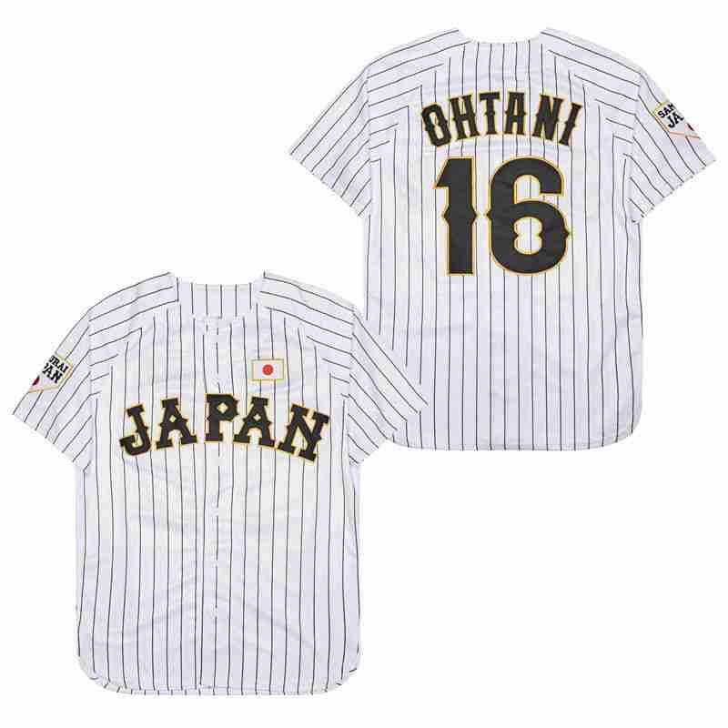 日本队11大谷翔平全刺绣棒球服嘻哈说唱街头潮流衬衫黑色白色球服