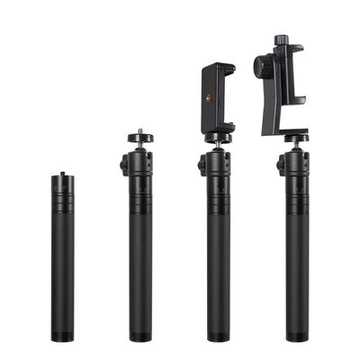 铝合金手持自拍杆落地三脚架1/4接口云台通用金属伸缩延长杆配件