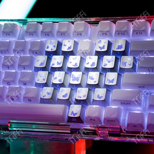 蝴蝶键帽爱心增补粉色图案侧刻透光键帽磁轴机械键盘通用PAYSON