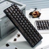 PC透明黑色白字 透光原厂高度机械键盘磁轴通用键帽 顶面磨砂雾透