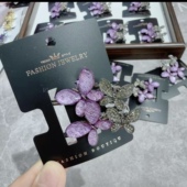 韩系琉璃水钻蝴蝶鸭嘴夹精致少女侧边夹发夹刘海夹高级感金属发卡