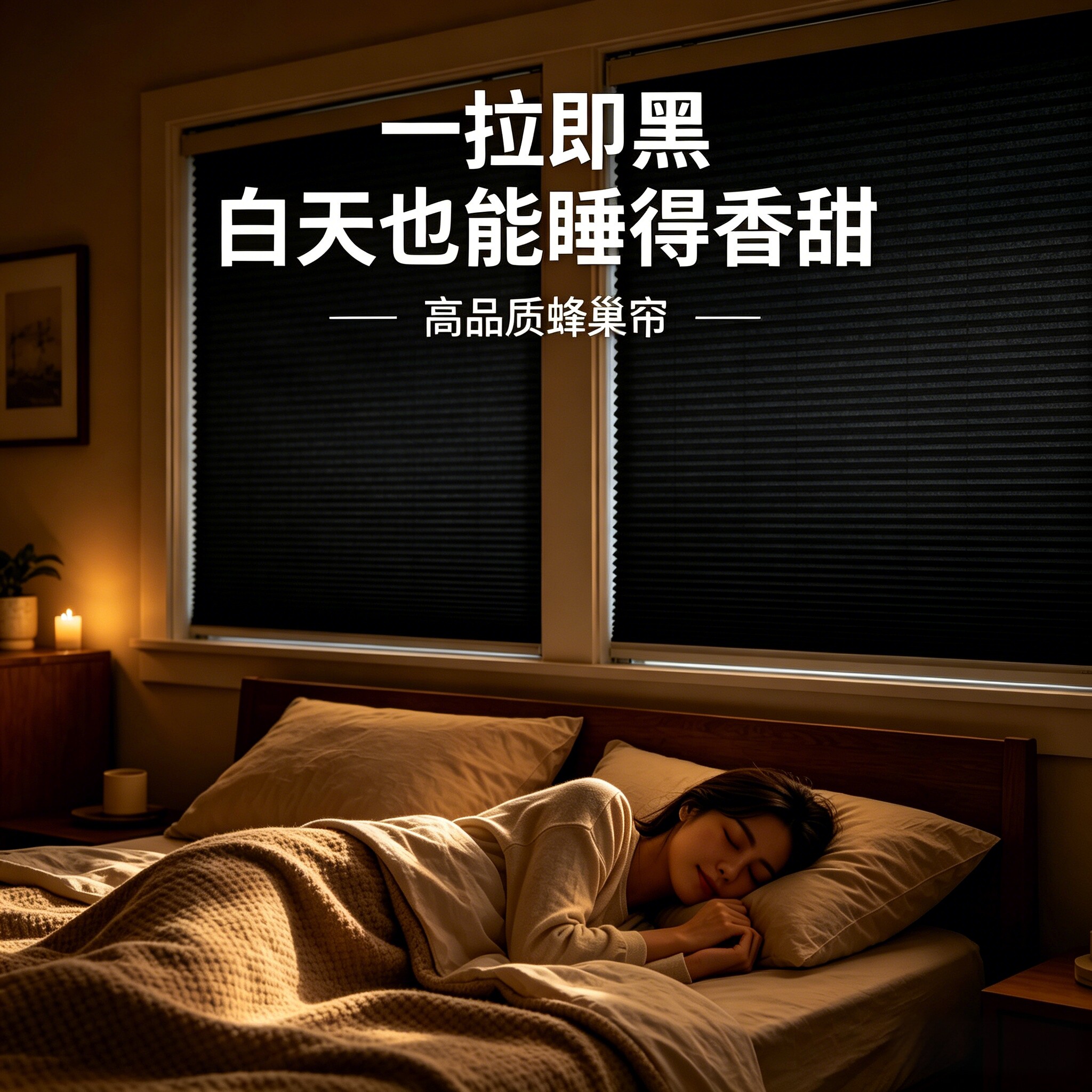 全遮光蜂巢帘免打孔办公室卧室窗帘拉珠升降简约现代卷帘定制窗帘