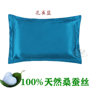 杭州丝绸100%桑蚕丝重磅真丝枕套床上用品单面信封式 单人丝绸纯色