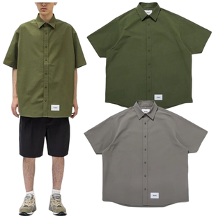 WTAPS 日系工装短袖衬衫男翻领宽松棉质衬衣夏季宽松休闲百搭衬衣