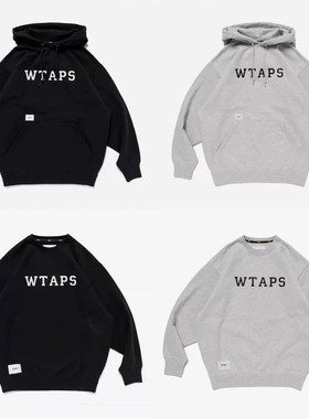 基础保暖！日系WTS字母印花连帽卫衣男宽松oversize重磅情侣帽衫