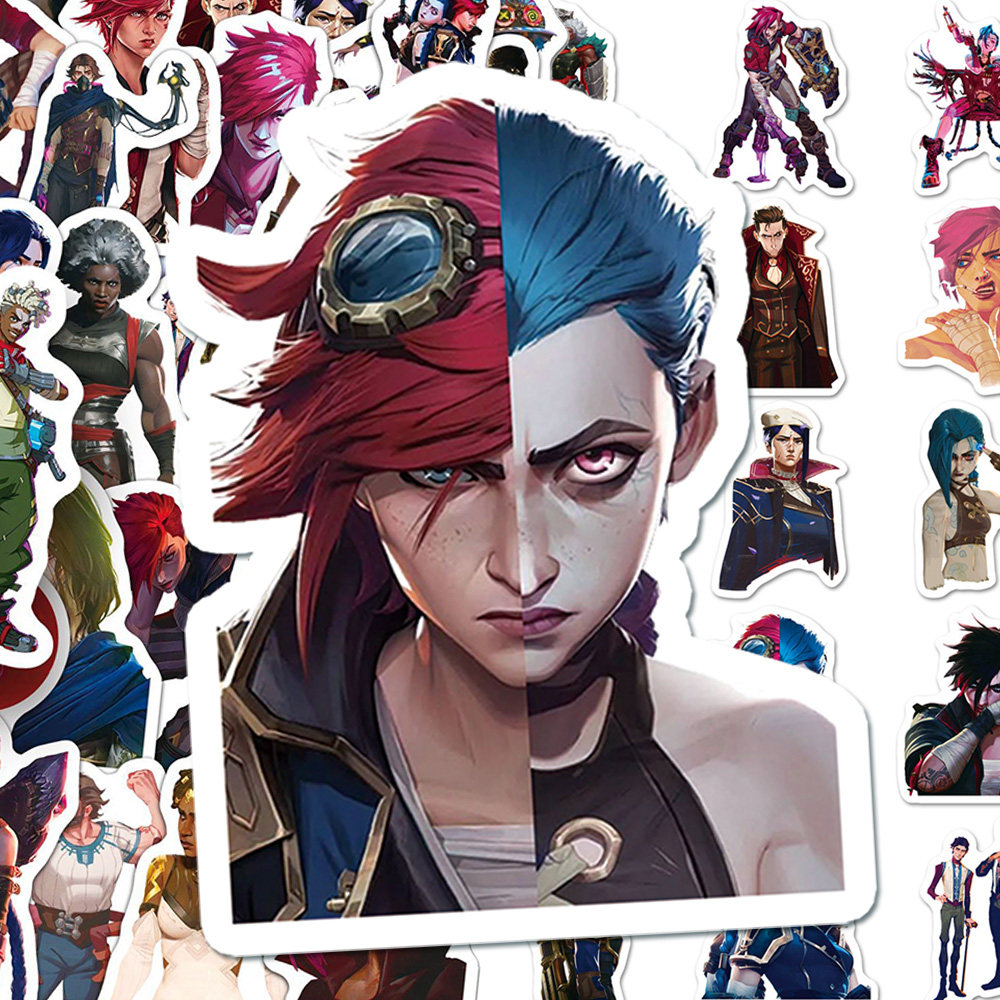 100张动漫英雄联盟双城之战贴纸ins风高颜值装饰DIY手账笔记