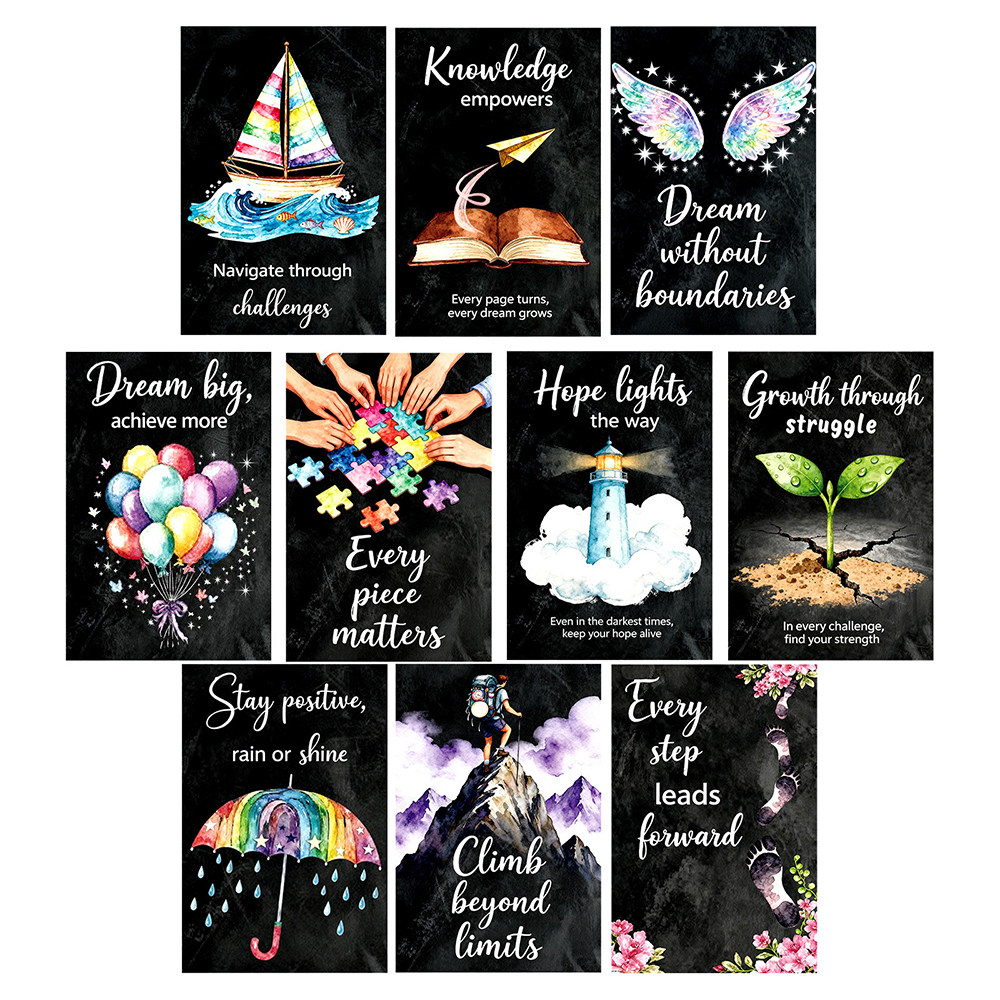 20张鼓励文字卡片简约黑色系彩绘励志英文短句卧室宿舍墙面装饰,文具电教/文化用品/商务用品,其它印刷制品,淘宝优惠券,粉丝福利购,淘宝优惠卷