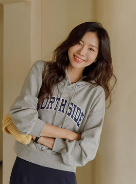 时尚起义韩国代购甜美秋新northside刺绣字母卫衣T恤jo23082507