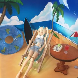 沙滩场景 适配figma女神装置30ms机娘改件shf6寸1/12兵人素体模型