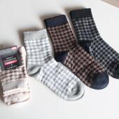 秋冬保暖多色 千鸟格女士 混纺袜子 日常百搭常规潮袜