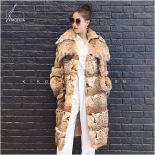 咔咔皮草 天使之翼 时装秀场高级感 长款原皮原色美喵皮草外套