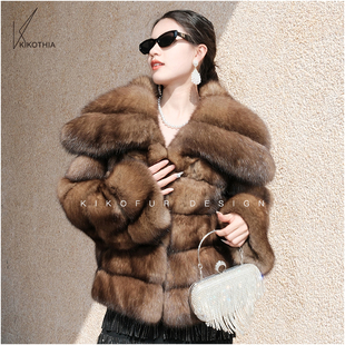 咔咔皮草 加厚top品质！！天使之翼俄罗斯紫貂短外套