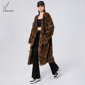 咔咔皮草 开衫 松弛舒适加长加宽落肩俄罗斯紫貂编织皮草 大长款