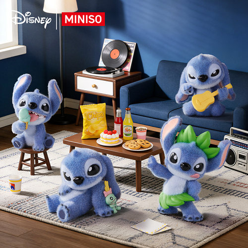 新品 MINISO迪士尼史迪奇陪在你身边系列盲盒潮玩手办史迪仔摆件