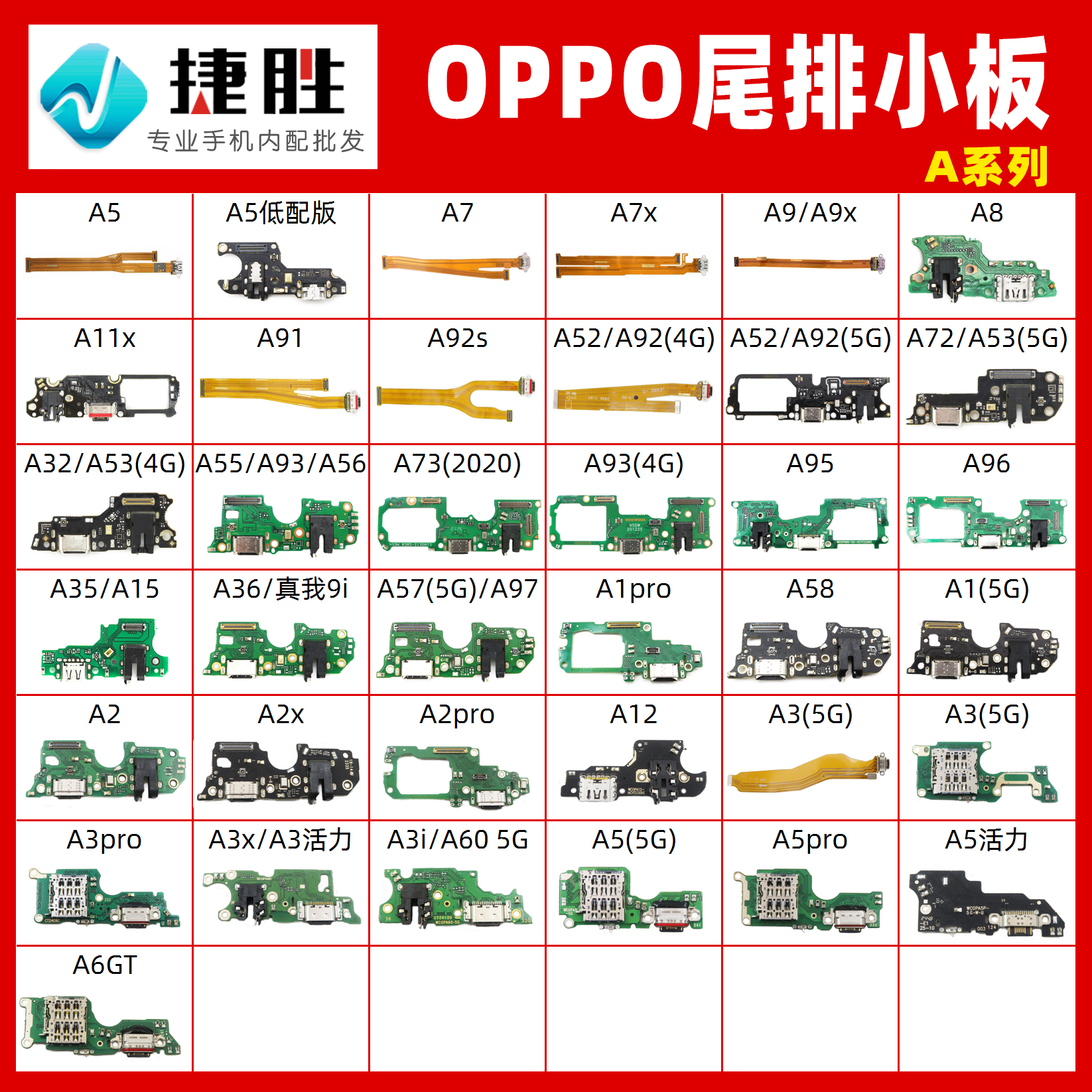 适用OPPOA系列尾插小板