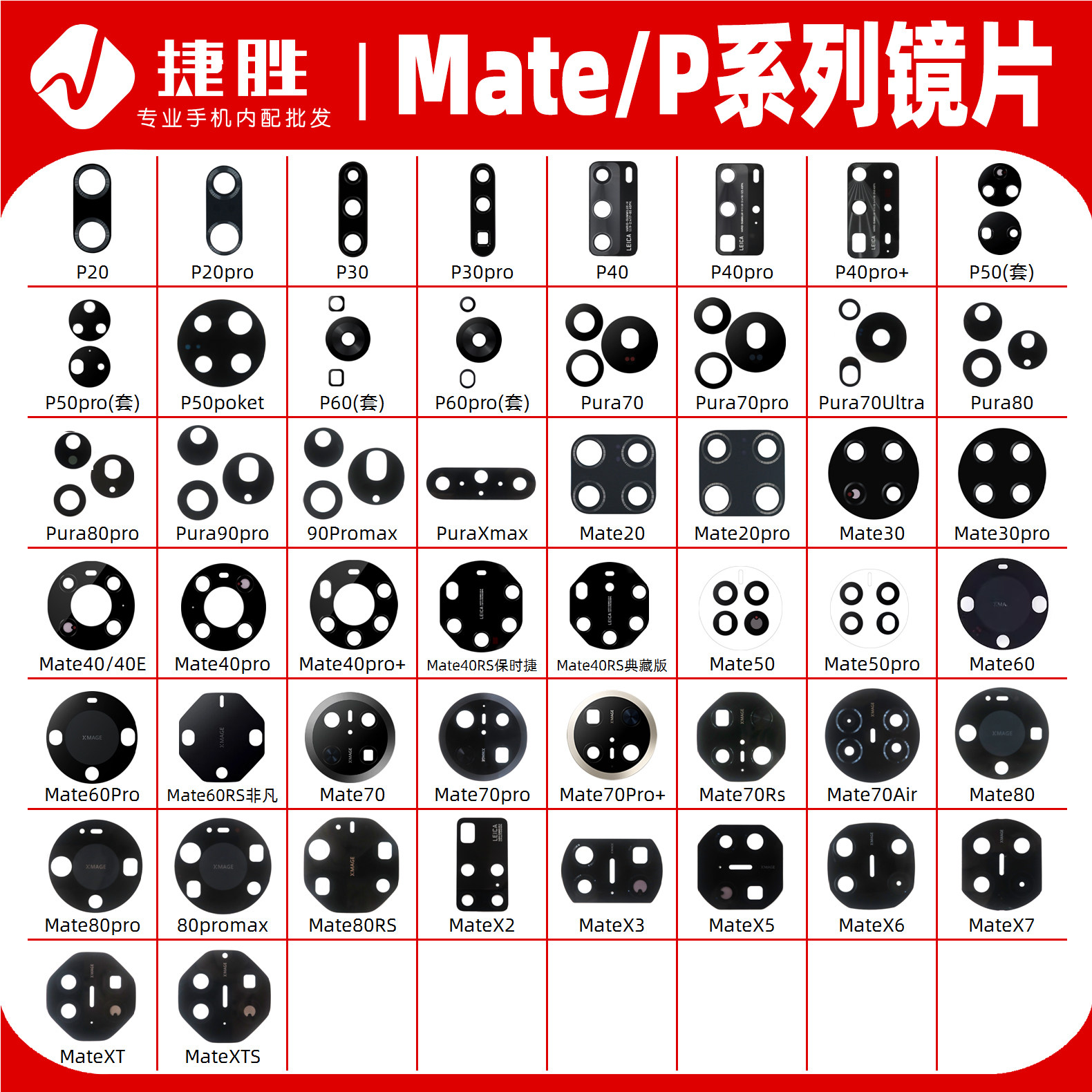 华为Mate/P系列摄像头镜片图片