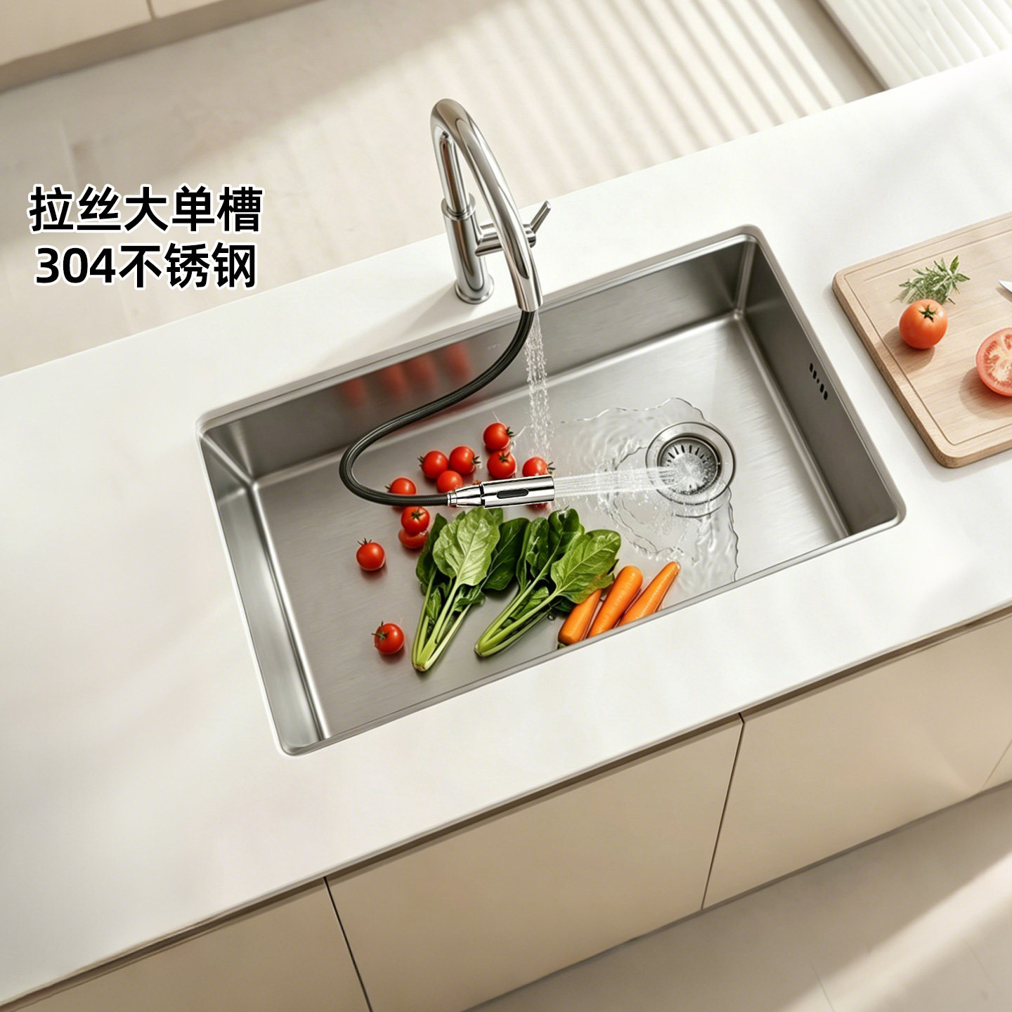 TOTO304不锈钢大容量厨房水槽