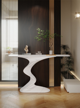 轻奢玄关台走廊玄关柜玄关桌子极简入户条案端景台靠墙装饰置物台