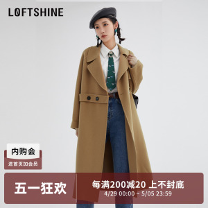 LOFTSHINE珞炫绵羊毛中长款大衣