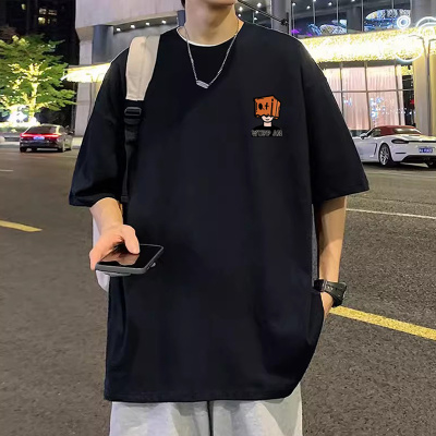 港风印花短袖T恤男生夏季新款