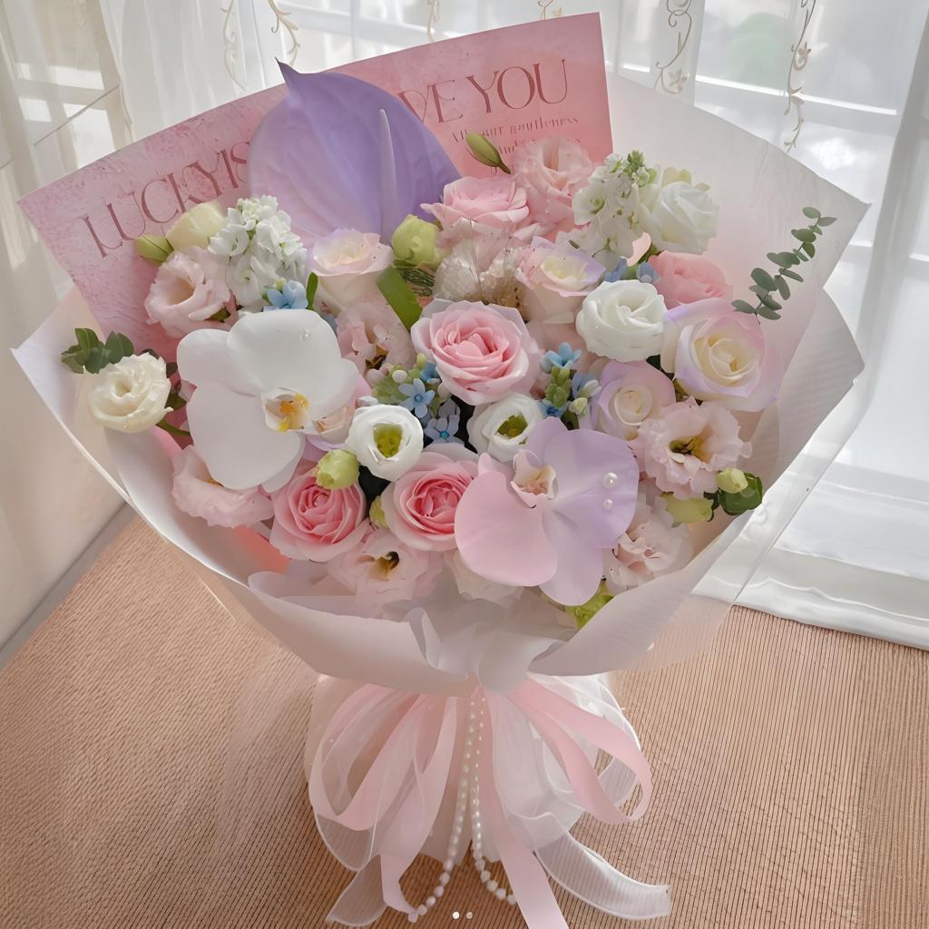 重庆混搭花束同城鲜花康乃馨玫瑰速递配送花上门店生日送花订