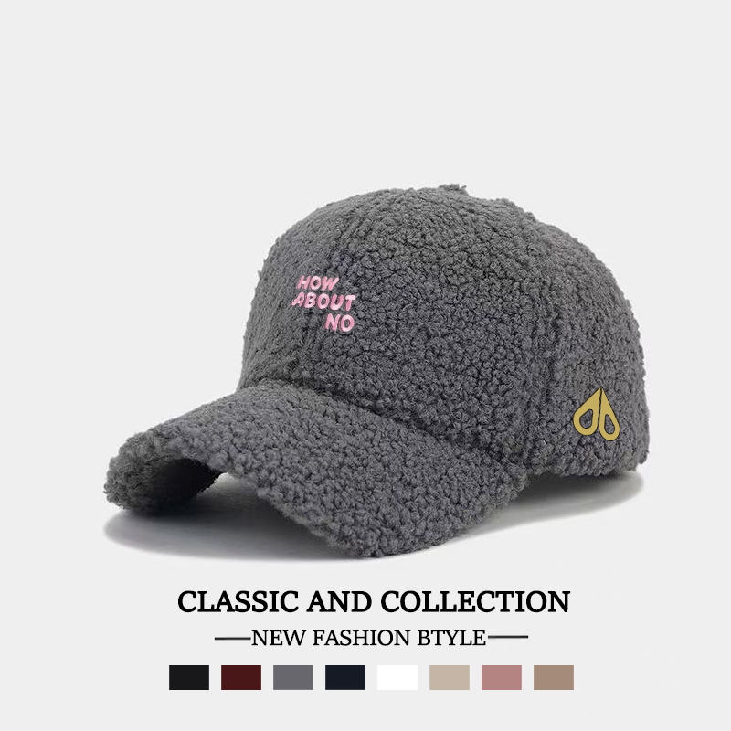 MOOSE韩版秋冬时尚百搭简约男女同款羊羔绒棒球帽显脸小