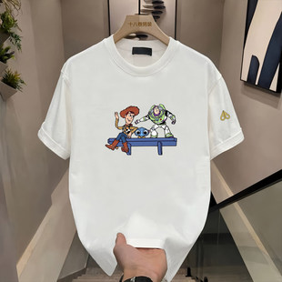 圆领潮牌上衣半袖 Moose T恤男女同款 卡通印花短袖 剪刀新款