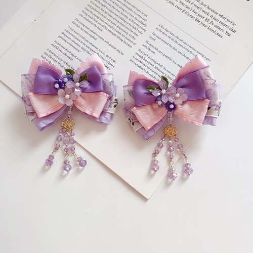 儿童发夹女童蝴蝶结发卡不伤发汉服发饰古风小女孩头饰可爱