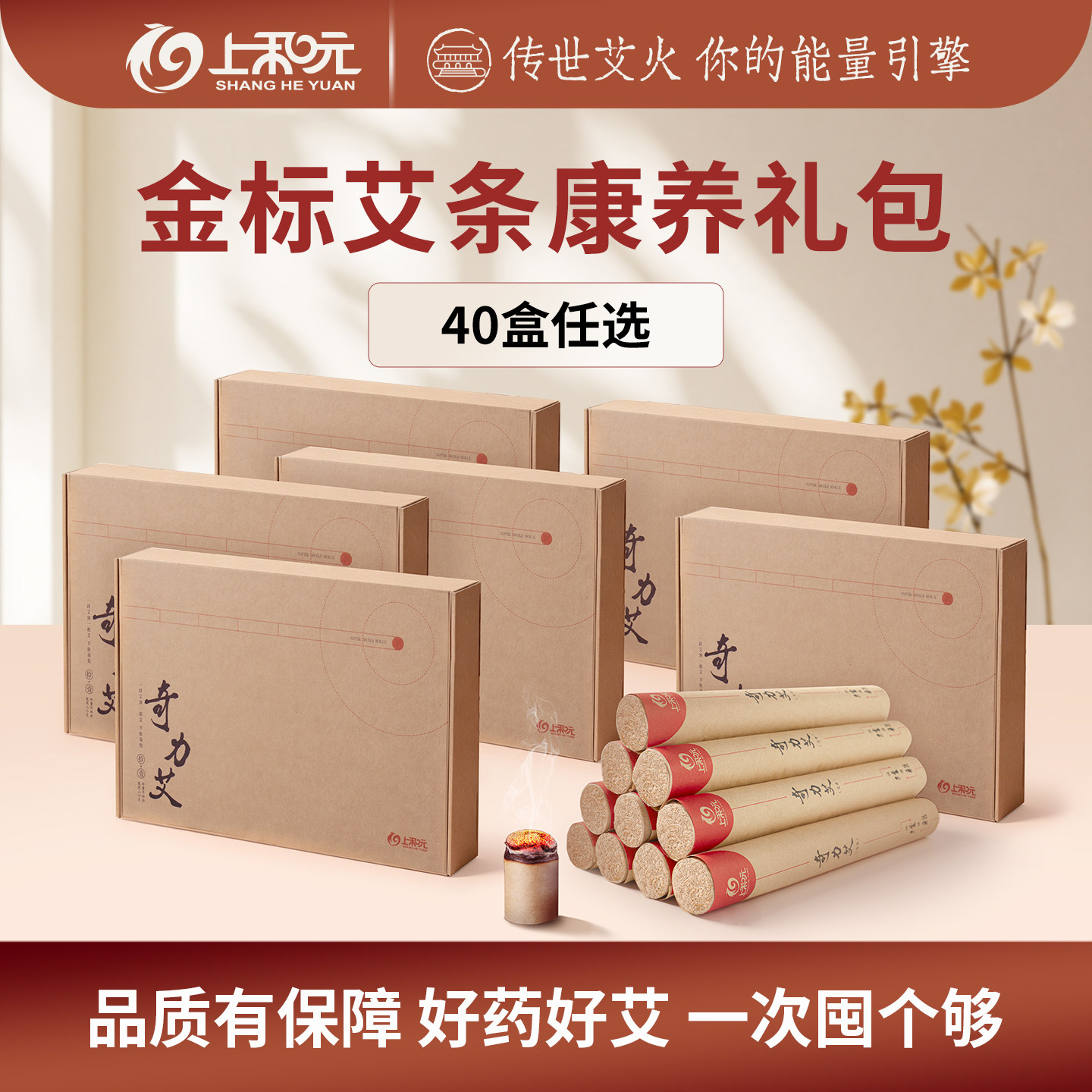 【金标40盒康养大礼包】上和元旗舰店艾灸6款分型自选艾条野生艾