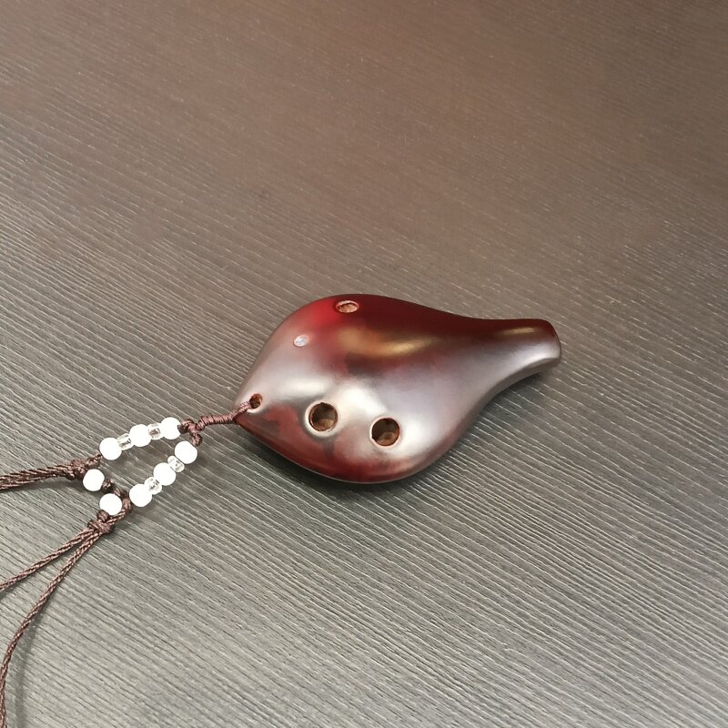 6孔陶笛迷你型项链挂坠挂件古风轻奢挂饰便携熏烧吹奏乐器小陶笛