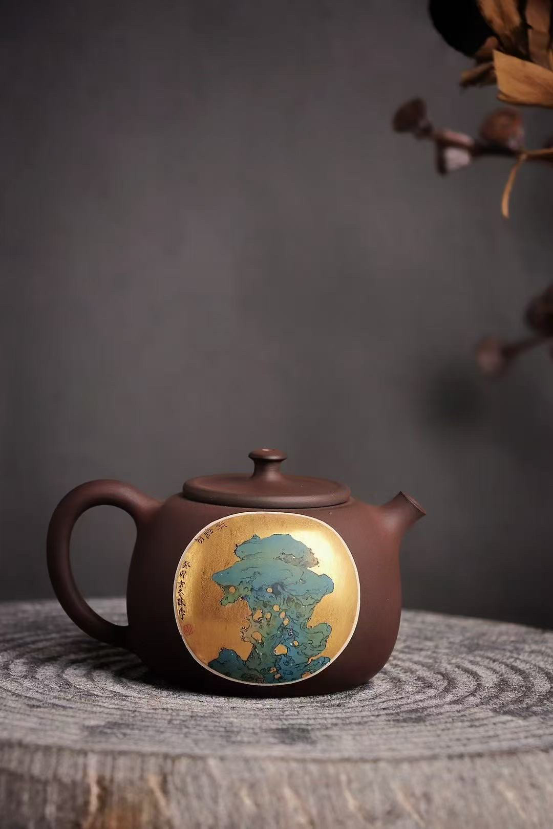 环视人云南建水紫陶陈学熔金花草茶壶茶具容量150cc