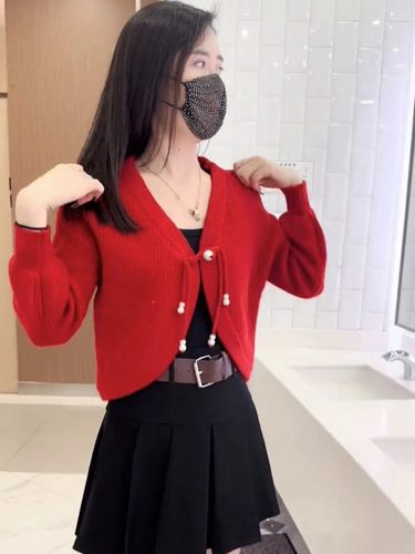 短款开衫针织披肩外套女2025秋