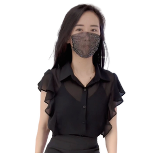 法式翻领雪纺衬衫夏季女2026新款微透设计感时尚洋气减龄小衫上衣