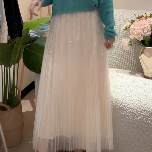 亮片网纱高级感半身裙女春