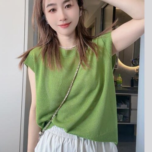 冰丝针织衫T恤女夏季韩版宽松