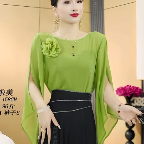 设计感时尚气质雪纺衫女夏