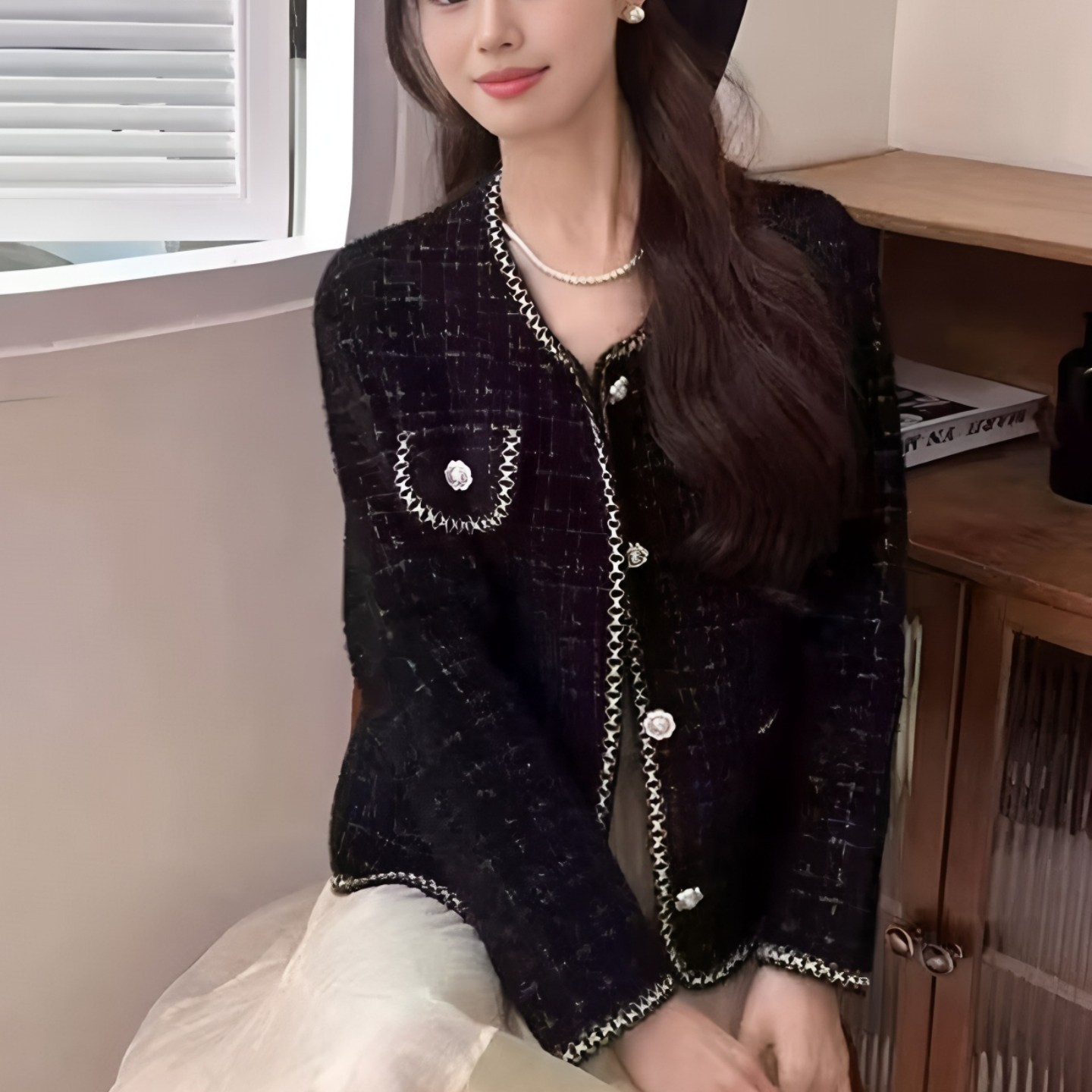 小香风短款外套女秋冬2025新款宽松显瘦减龄洋气针织开衫气质上衣,女装/女士精品,短外套,淘宝优惠券,粉丝福利购,淘宝优惠卷