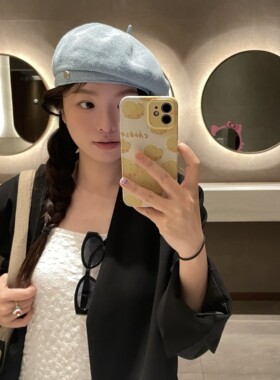 颜小姐/亚麻宽边贝雷帽高品质夏季春夏薄贝雷帽女薄款画家帽透气