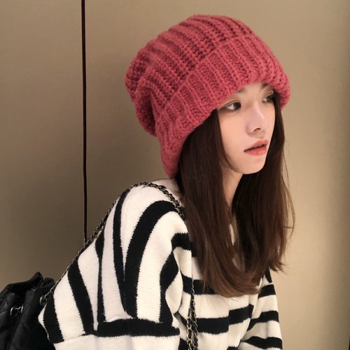 头包脸大号毛线帽宽松冬季