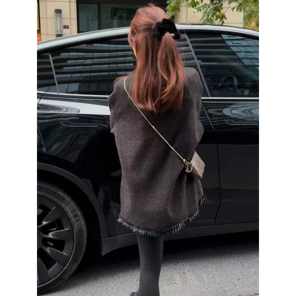 加绒加厚中长款花边卫衣女秋冬2025新款爆款时尚洋气上衣女遮屁股