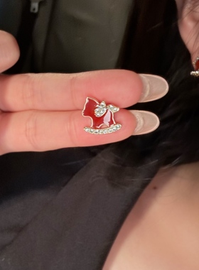 新年红色小马耳钉耳环女2026新款潮高级感长款毛衣链项链套装配饰