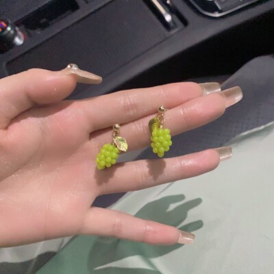 绿色葡萄耳环小众设计感耳环