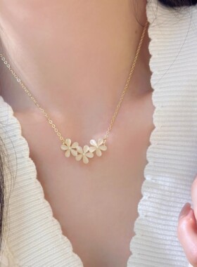 2026新款潮花朵项链女锁骨链猫眼石轻奢小众仙气网红ins简约气质