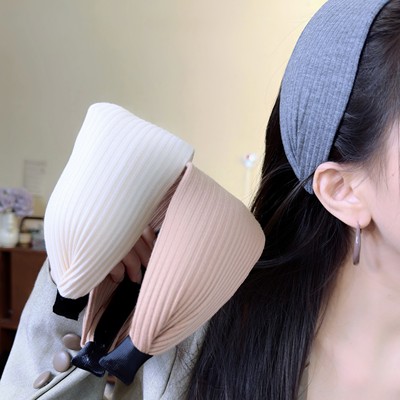 易梦玲同款法式针织灰色加宽发箍女高颅顶时尚发带头箍发卡头饰